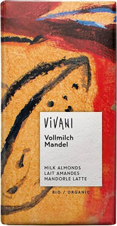 Chocolat au lait aux amandes BIO 100 g - VIVANI